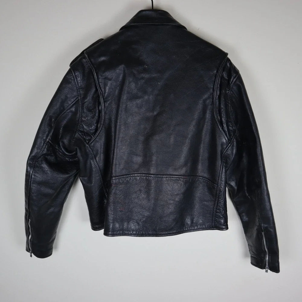 Vintage The Alley Chicago Leather Biker Motorcycle‎ Jacket Size 44 23x23.5 Large